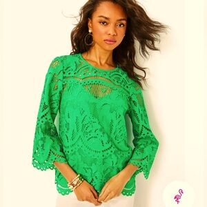 NWT 🌴Lilly Pulitzer🌴Green Lace 2 piece Tunic size 8